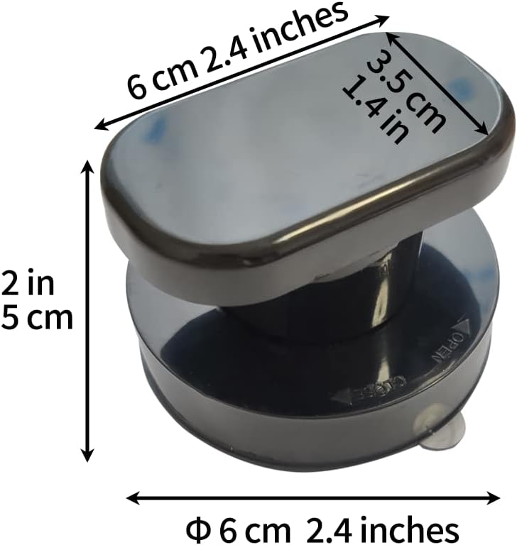 Renyqatt Small Handle for Glass Door and Window, Suction Cup Handles for Sliding Doors, Non-Marking Drawer Grab Bars Cabinet Pulls, Bathroom and Toilet Lid Handle (Black) - Image 3